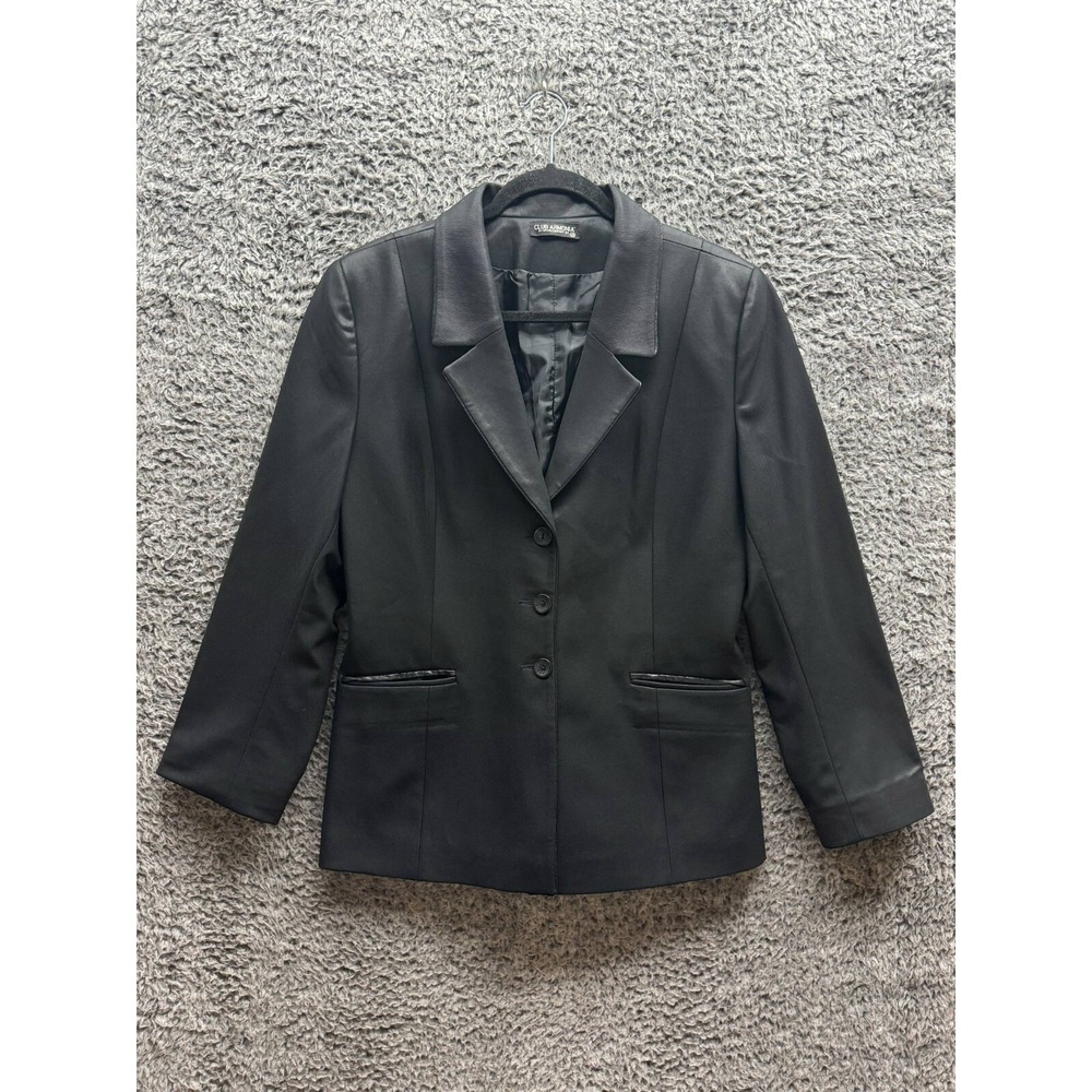 Club Armonia by Artan Blazer Jacket Black Womens Size 46